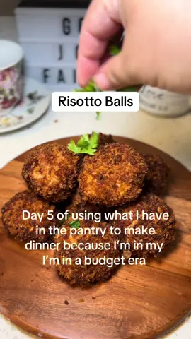 Risotto has been in the pantry for quite some time! Trying to empty out the pantry befofe I go grocery shopping! #onabudget #budgetfriendlymeals #budgetdinner #risotto #risottoballs #appetizers #DinnerIdeas #italian #italianfood 