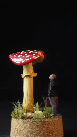 Mushroom Business 🍄 ...#tinythings #diorama #polymerclay #minithings #miniatures #polymerclayart #dioramacreators #mushroomart #mushroom #amanitamuscaria