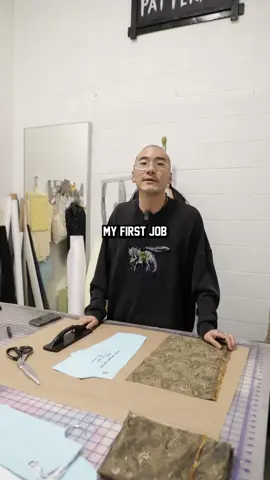 Industry Tips: Cutting with paper underneath the fabric for efficiency and accuracy #fashiondesigner #fashionshow #cutandsew #sewist #design #designer 