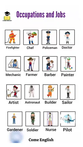 Occupations and jobs Vocabulary #englishvocabulary #englishlerning #انجليزي_للمبتدئين #foryoupage #foryou #viral #viral_video 