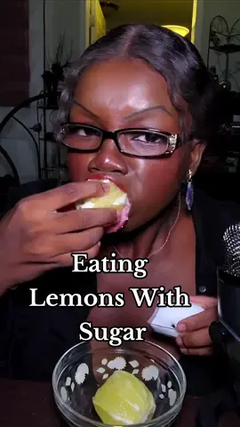 Replying to @no_.unknown #eatinglemons with #sugar #asmr #asmr #snack #cravings #lemon 