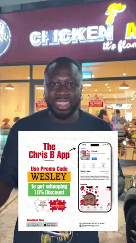 Use my promo Code “Wesley” whenever you order from the ChrisB app for a cool 10% discount!!!!