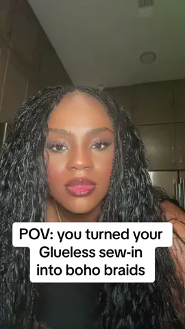 Had to ditch the closure😭 it took me about 12 hours to do #bohobraids #bohobraidstyle #sewin #gluelessinstall #sewintobohobraids #bohobraidssewin #zoekravitzbraids #knotlessbraidswithsewin #braidswithsewin 