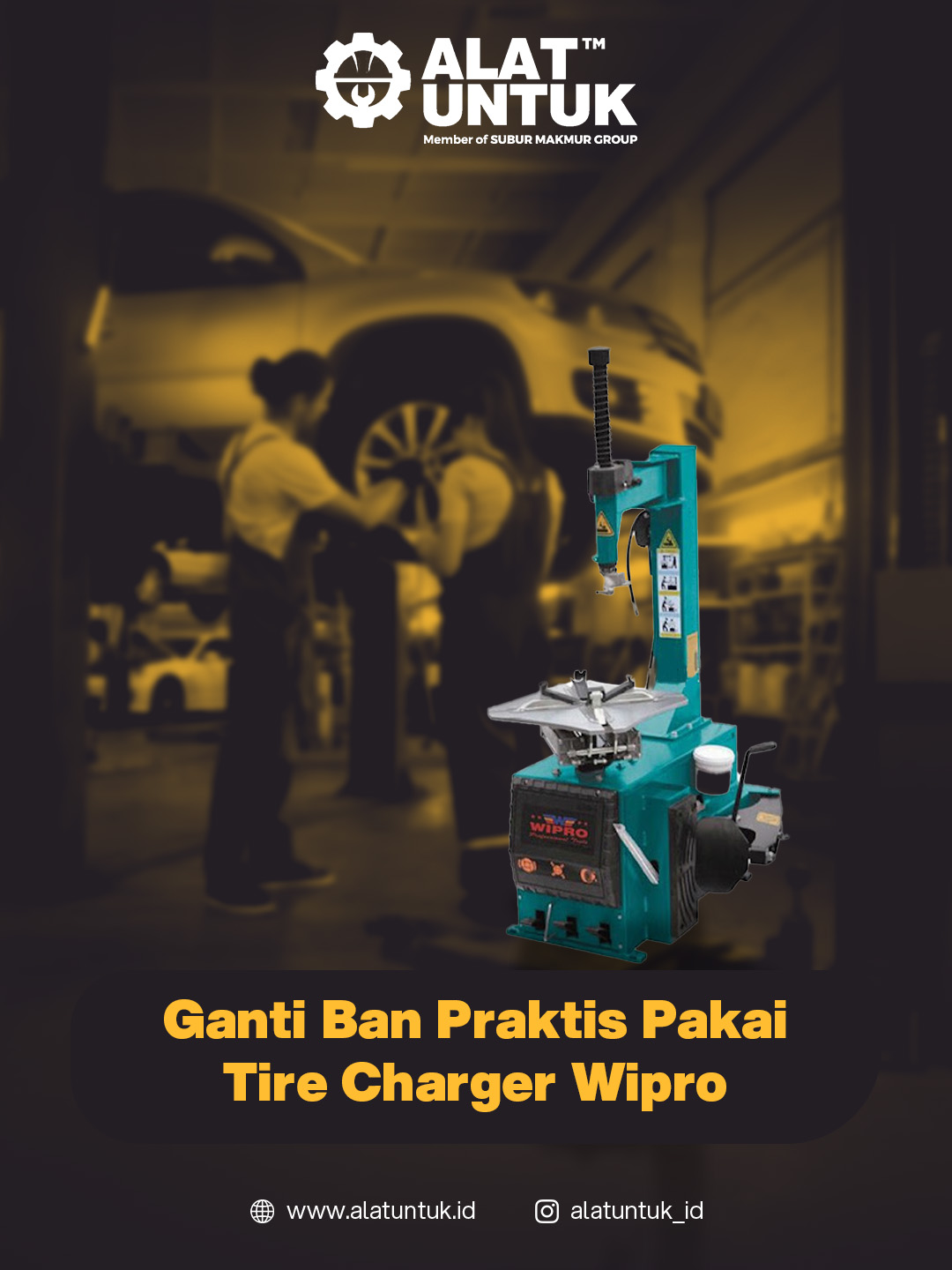Ganti Ban makin Praktis dengan Wipro Tire Charger Pakai Wipro Tire Charger Melepas & Memasang Ban lebih Gampang. Dapatkan di AlatUntuk!