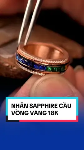 Chế tác chiếc nhẫn sapphire cầu vồng cho chị khách ở Bắc Ninh #huykmekimhoan #vienchibao #chetactrangsuc #jewelry #trangsucvangbac 