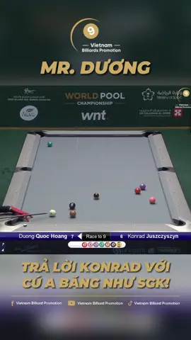 Mr. Dương Quốc Hoàng trả lời Konrad với cú A băng chuẩn sách giáo khoa! #vietnambilliardspromotion #billiards #worldpoolchampionship #duongquochoang