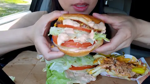 ASMR EATING IN & OUT CHEESE BURGER ANIMAL STYLE FRIES CAR MUKBANG. #ASMR #MUKBANG #CHEESE #BURGER #CHEESEBURGER #FOOD #TIKTOKFOODIE #FYP #TRENDING #VIRAL #US #TIKTOKUS