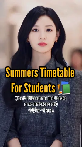 Summers Timetable for Students 📚💯#summershorts #timetable #studyadvice #starbean 