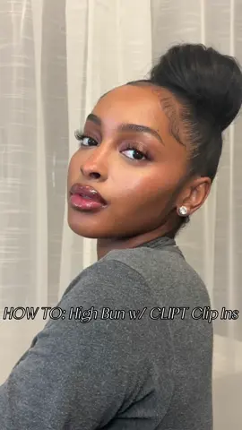HOW TO: High Bun w/ CLIPT Clip Ins✨ Achieve this slick bun with your clips ins to switch up your hairstyle. Super easy & a great way to slay an updo💋 #blackgirlhairstyles #clipinhairextensions #clipins #cliptbyla 