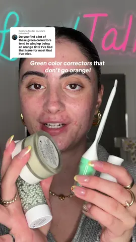 Replying to @Stellar Corona here are some options that won’t turn orange! 🥰 @Makeup Revolution @Hero Cosmetics @jane iredale @COVERGIRL #greencolorcorrector #acnecoverage #rednesscorrector #makeuptutorial #skincare #beautytips #acnemakeup #skinpositivity 