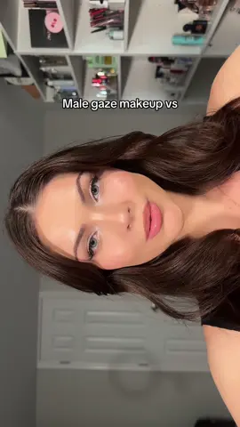 Male VS female gaze makeup, which side do you prefer? #femalegazevsmalegaze #femalegazemakeup #makeup #makeupchallenge #makeuplook #fypage 