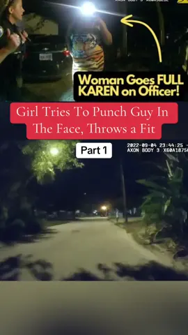 Girl Tries To Punch Guy In The Face, Throws a Fit part 1 #fyp #cops #copsontiktok #policeofficer #police 