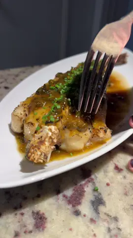 Have you ever tried monkfish?! This is also also known as the poor man’s lobster. Monkfish are super creepy to look at 🙈 But the meat is absolutely delicious. I had a food aversion to fish until recently. I still can’t handle anything super fishy but I am working on trying new things! Monkfish pleasantly surprised me!  The texture is really similar to lobster but believe it or not it doesn’t have as much of a fishy taste as what you get with lobster - and other words it’s much milder than lobster in my opinion. There’s no skin around the monkfish either so the meat is tender all the way through!  I kept it simple because this is my first time making a monkfish tail, and I seasoned it with salt, pepper and oil before roasting it in the oven. I pulled it out of the oven right around 135°F. Then let it come to temperature while it rested! I have been experimenting with sauces and a brown butter sauce with capers, shallots, and garlic! I was super stoked at the butter emulsified with the Miren to make a thick flavorful sauce for the monkfish!  I am really excited to find another type of fish I really enjoy and I can’t wait to add this to my rotation and experiment with it more! I have also tried monkfish liver, which is so delicious. It is called the fog of the sea, and I’m really hoping to be able to find some of that to show you all soon but for now I’m happy to report that I really, really love monkfish tails! #monkfish #seafoodtok 