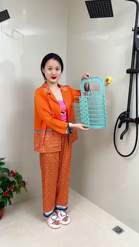 BUY HERE:  @Master Edmon 15⬅️⬅️  Hang a dirty clothes basket like this on the bathroom wall, and the clothes you change out of the shower can be placed directly in it #dirtyclothesbasket  #BathroomGoodThings #goodthing 