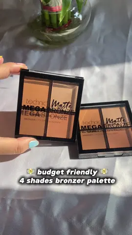 This palette includes 4 bronzers in different shades with a matte finish to sculpt your face. Perfect to combine with each other or to use them alone. for further inquiries, please dm us 💕 #bebstore #baneswornepal #dmtoorder #fypシ゚viral #makeup #bronzer #tecnicmega #tecnicbronzerpallete #fyp #colorcosmetics #foryoupage 