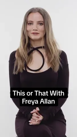 Someone’s gotta ask #FreyaAllan the hard questions 😂🤷‍♀️ #ELLEMagazine #HollywoodRising #ThisorThat 