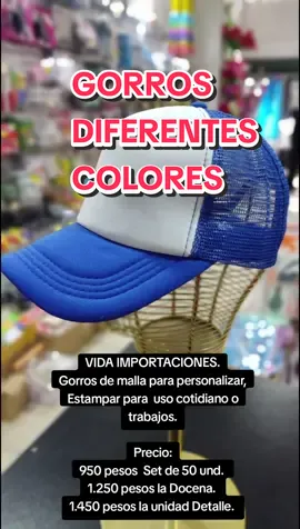 VIDA IMPORTACIONES. Gorros de malla para personalizar, Estampar para  uso cotidiano o trabajos. Precio: 950 pesos  Set de 50 und.  1.250 pesos la Docena.  1.450 pesos la unidad Detalle #meiggs #vidaimportaciones #RodulfoPhillippi #liquidacion #ofertas #bascuñanguerrero #importacionesvida #ventas #gorros #tendencia 