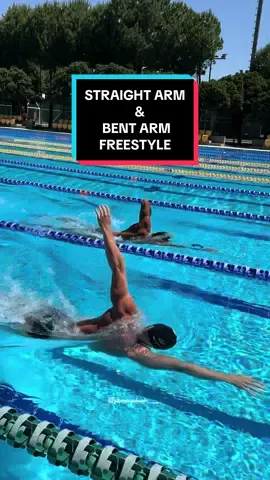 The difference between straight arm and bent arm freestyle technique. @Florent Manaudou @WorldAquatics #swimming #swimmingpool #olympics #sport #training #learnwithtiktok #natation #sprint #champions 