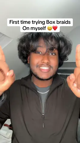 My first time trying box braids on myself  😆❤️ | How did I do?! #fyp #hairstyle #boxbraids #curlyhair #somalitiktok #somali  