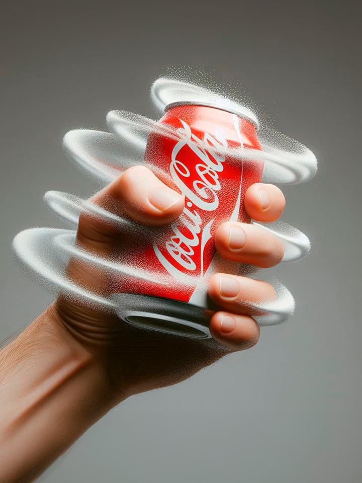 Shaken soda trick