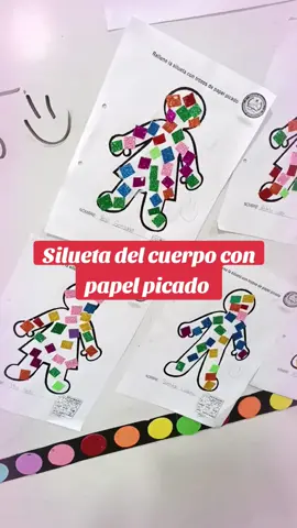 Uso de papel picado! 💖☺️ #siluetadelcuerpo #alejita1393 #maeta #maestradepreescolar #preescolar #ideascreativas #fypシ #Inicial1A #3años 