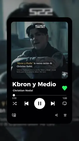 El reconocido artista Christian Nodal ha lanzado 'Kbron y Medio', su último sencillo que representa un hito en la música mexicana. Esta canción es el adelanto de su próximo álbum de estudio, Pal' Cora. 'Kbron y Medio' fusiona el mariachi con el country blues en una emotiva balada. La letra relata la historia de un antihéroe que, tras una dolorosa ruptura amorosa, adopta una nueva identidad. El videoclip que acompaña la canción muestra visualmente el proceso de sanación tras un corazón roto y la transformación del personaje interpretado por Nodal. Desde una imagen más convencional al inicio, el video refleja la evolución hacia una actitud más desafiante y rebelde, simbolizando un viaje de autodescubrimiento. Con este lanzamiento, Christian Nodal se prepara para el estreno de su próximo álbum, Pal' Cora, previsto para mediados de agosto.  #experiencias #recomendacion #lanzamientomusical #nuevamúsica #nuevacancion #nuevoalbum #christiannodal #nodal #kbronymedio #angelaaguilar #s22revista @Christian Nodal 