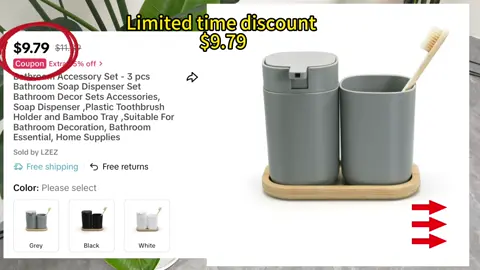 💥The Must-Have Bathroom Three Treasures! The Super Practical Accessory Set Is Coming!#BathroomAccessorySet #3-PieceSet #SoapDispenser #ToothbrushHolder #BambooTray #NecessitiesForBathroomDecoration #HomeGoods #HotRecommendations Bathroom Accessory Set - 3 pcs Bathroom Soap Dispenser Set Bathroom Decor Sets Accessories, Soap Dispenser ,Plastic Toothbrush Holder and Bamboo Tray ,Suitable For Bathroom Decoration, Bathroom Essential, Home Supplies
