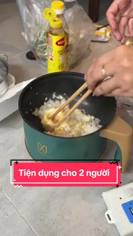 Nồi lẫu mini đa năng chống dính chiên xào nấu cơm nấu cháo nấu canh 2 tầng hấp #noilaudien #noilaudanang #hapbanh #noilau2tang #kenhdiut #fyp 