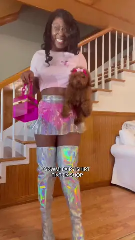 This fairy shirt is everything 🥰🧚🏽‍♀️ #grwm #fairy #tiktokshop #tiktokmademebuyit #puppy #foryou 
