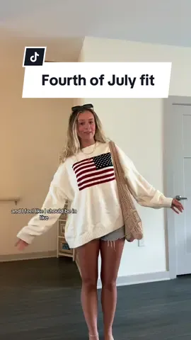 Ready for July🫡🇺🇸 #flagsweater #fourthofjuly #4thofjuly #4thofjulyoutfit #fourthofjulyoutfits #labordayoutfit #memorialdayoutfit #summeroutfit #summersweater #summeroutfitinspo #america #bostoutfit #newenglandoutfits 