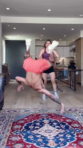 not me landing straight on my back 😂 Kait was really trying her hardest to throw me up though  we’re gonna have to run this one back on a softer surface next time 💀💀 inspo: @Mackensie Mintz  #stunt #challenge #couplechallenge #couples #husbandandwife #fitnesschallenge #funny @Kait Gelbspan | UGC Creator 