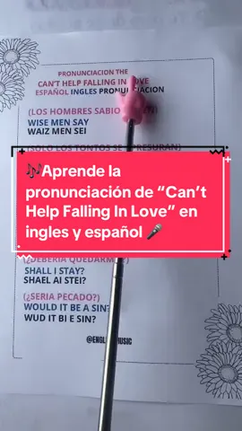 🎶Aprende la pronunciación de “Can’t Help Falling In Love” en ingles y español 🎤 De una forma facil y divertida 😁 #aprendeingles #ingles #inglesfacil #inglesonline #inglesrapido #music #canthelpfallinginlove  #mexico #canada #colombia #colombia #ecuador 