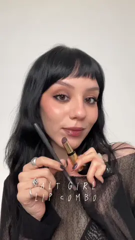 Heres a lip combo for the alt girlies using @Lisa Eldridge Baume Embrace in Metropolis with @maccosmetics Stone Lip Liner 🖤 #softgoth #lipcombo  #altmakeup 