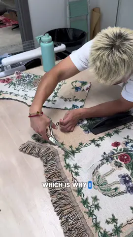 Making a custom tapestry hoodie for one of my longest supporter and friend Corey #yitai #designer #fashiondesign #fashiondesigner #clothingbrand #clothing #fyp #handmade 