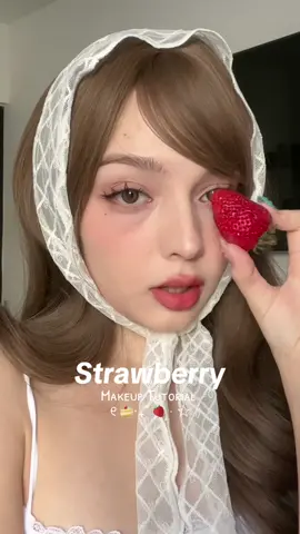 Strawberry makeup tutorial 🍓 decidi volver a intentarlo este me gusto mas  #🍓 #strawberrymakeup #makeup #makeuptutorial #girls #girlythings #viral #viral 