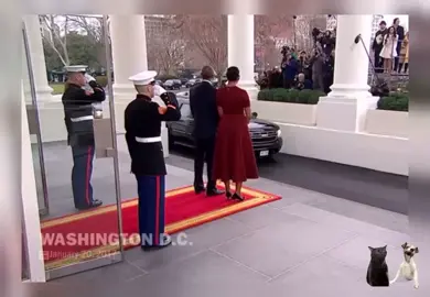 Barack and Michelle Obama welcome the Trumps to the White House #fyp #foryou #trending #viral