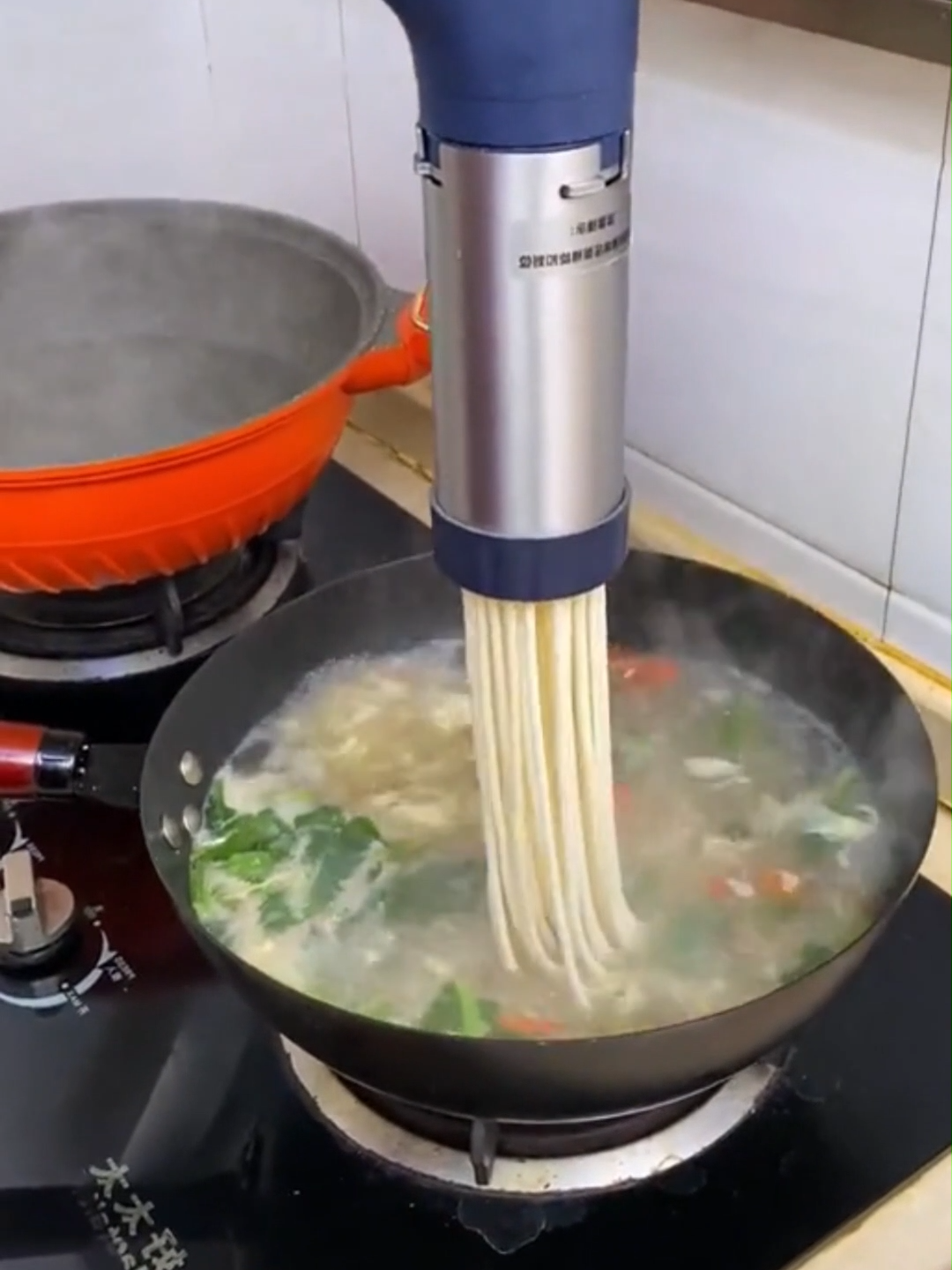 Automatic Electric Wireless Pasta Maker & Cutter - Hand Operated Manual Spaghetti Noodle Dough Pressing Machine with 6 Molds #tiktokmademebuyit #amazonfinds #amazonmusthaves #viralproducts  #kitchengadgets #kitchentool #KitchenHacks #dough #makingnoodles #makingpasta