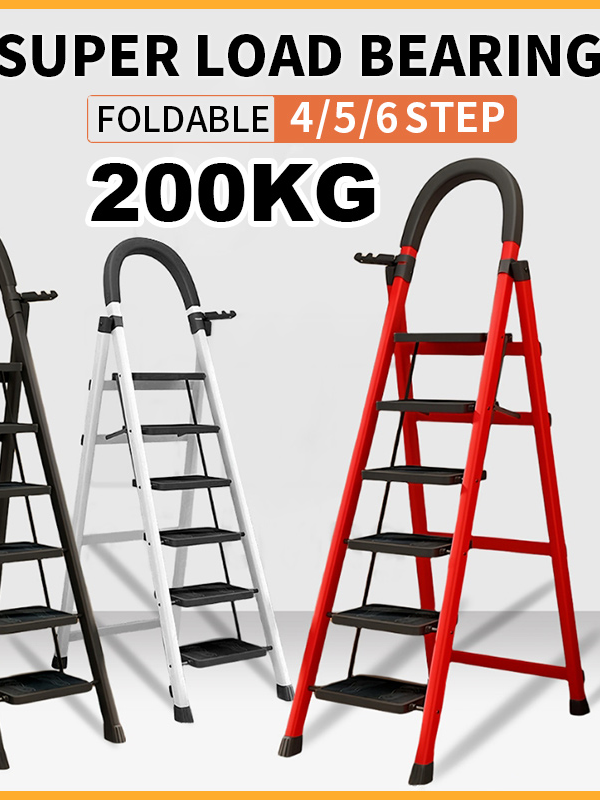 #Ladder Foldable Carbon Steel Thicker Ladder 4/5/6 steps Household Multifunction Portable sturdy anti-slip#