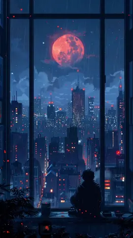 Anime style #anime #wallpaper #aesthetic #livewallpaper #reel #shorts #sakura #night #moon #aesthetic #rain #city #life #rest #coffee #tiktok  #ai