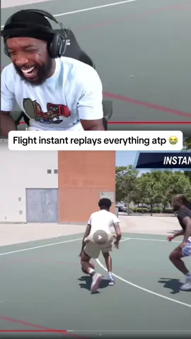Why would you instant replay a brick 😭 #flightreacts#flightreactsmemes#basketball#funny#fyp 