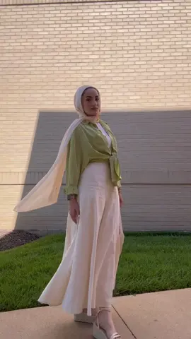 Summer outfits »  🤍💚✨ #maxiskirt #linen #summeroutfits #muslimtiktok #hijabitiktok #OOTD #Summer #modesty #fypシ゚viral #muslimah #hijabstyle #hijab #summerstyle 
