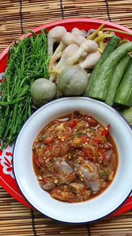 ตำแจ่วปลาร้า กินกับผักต้มผักลวกแซ่บคักจ้า#tiktokพากิน #ห้องครัวtiktok #เมนูนานาชาติ #ของอร่อย 