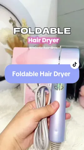 Foldable Hair Dryer 🤍 #foldablehairdryer #aesthetichairdryer #HyA8IFoldingHairDryer #PerfectCareForHair #fypシ゚viral #foryoupage #instantpinklips💋 
