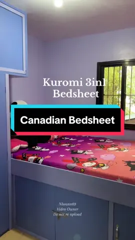Kuromi Design 3in1 Bedsheet #canadianbedsheets #bedsheets #kuromi #canadiancotton #bedsheetset 