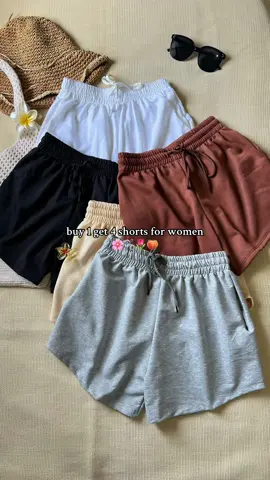 ₱180 lang may 4pcs short kana😭😭 #sweatshorts #shortsforwomen #trending #fyp 