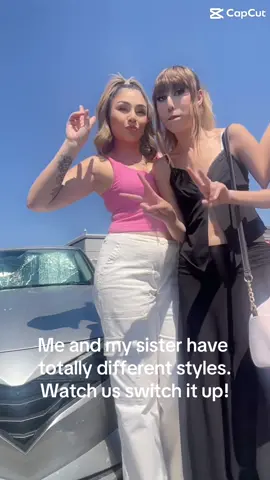 Switching styles for the day🖤🤟 i think i like it 😂#sister #transition #fypシ゚viral #alternative @sofia 
