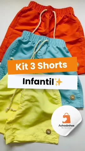 kit com 3 shorts infantis tactel ✨  quer o link? 🤩pede nos comentários! #achadinhosdashopee #achadinhosdasaraiva #shopee #lookshopee 