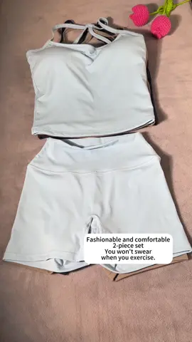 Stylish and comfortable 2-piece set.💕💗#spotlightfinds#sports#sportssuit#suit#girl#suspenders#workout#soft#clothes#tiktoksummersale#fypage#Summer#balckless#foryou#fashion#comfortable#women