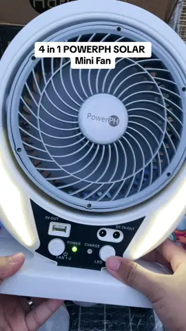 Ang Lakas nito 👉 POWERPH 8inch Rechargeable Electric Solar Fan With W 4W Solar Panel 2 LED Light Electric Charger  #PowerPhSolarFan #SolarFan #PowerpHsolar #8inchSolar #SolarElectricFan #fyp #fypOnly 
