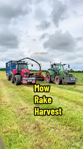 Here is Olly’s team with @Stuart M Ranby Agricultural as they working in the field with the tractors mowing, raking and harvesting grass to make silage for a dairy farm #silage #farmtok #britishfarming 